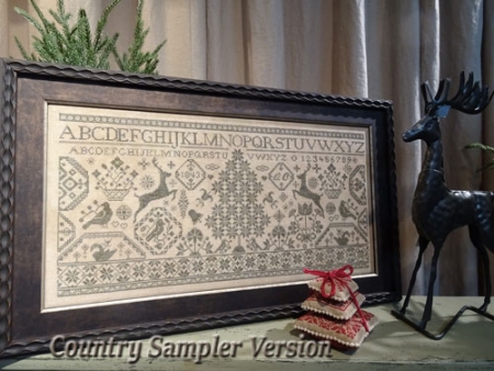 HAPPY CHRISTMAS CROSS STITCH KIT - 36 COUNT (Includes Pattern): Country  Sampler - Spring Green, WI