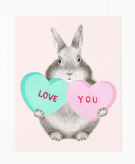 BUNNY WITH SWEETHEARTS CARD #728