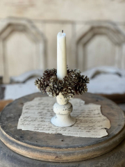 SHIMMER PINE CONE CANDLE RING