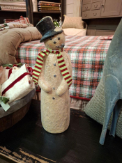 18" GLITTERED SNOWMAN WITH TOP HAT & SCARF-SALE