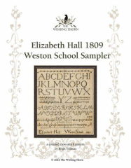 ELIZABETH HALL 1809 WESTON SCHOOL SAMPLER Pattern