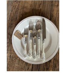 EMBOSSED ENAMEL 5 PIECE FLATWARE SET - SALE